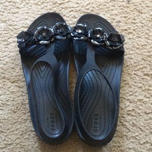 Black Croc sandals